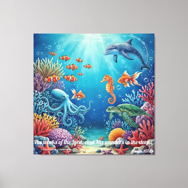 Wonders in the Deep | Psalm 107:24 Christian Decor (Front)