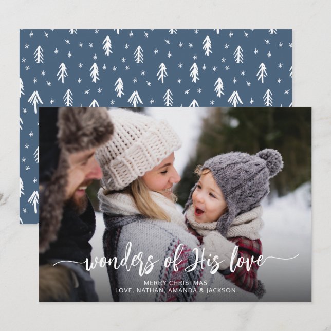 Wonders of His Love Christian Christmas Holiday Card (Front/Back)