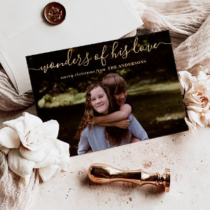 Wonders Of His Love Custom Photo Christmas Gold