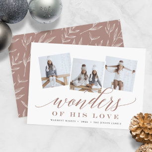 Wonders of His Love   Holiday Photo Collage Card