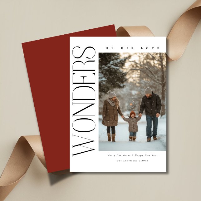 Wonders Of His Love Holy Religious Christmas Photo Holiday Card (Creator Uploaded)