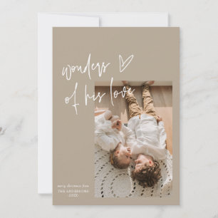 Wonders Of His Love One Photo Religious Christmas Holiday Card