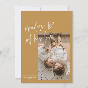 Wonders Of His Love One Photo Religious Christmas Holiday Card