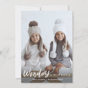 Wonders of His Love Photo Religious Christmas  Holiday Card