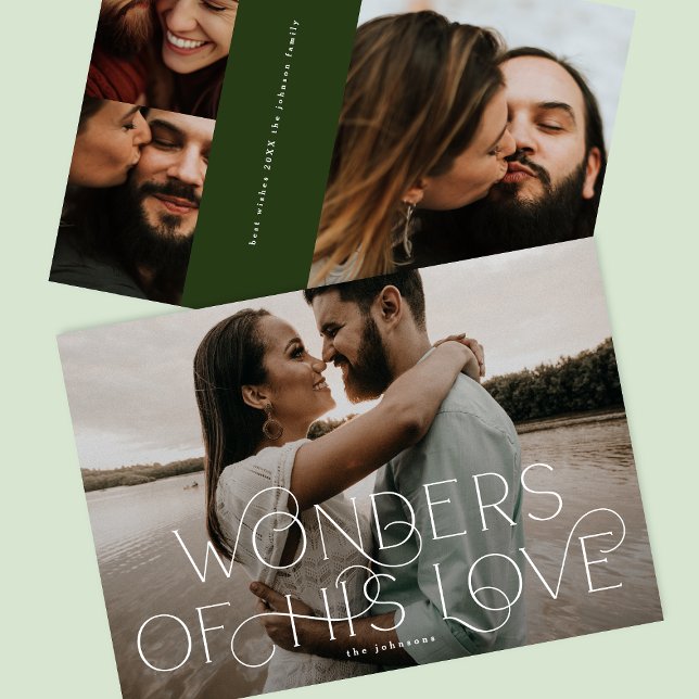 Wonders of His Love Photo Religious Family  Holiday Card (Creator Uploaded)