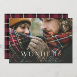 Wonders of his love plaid photo gold holiday