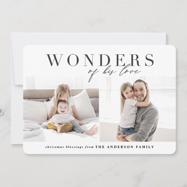 Wonders of his love religious Christmas Holiday Card (Front)