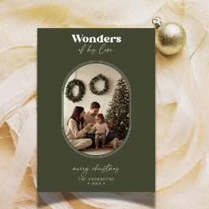 Wonders Of His Love Religious Christmas Photo Holiday Card