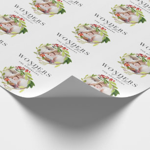 Wonders of his love watercolor foliage photo wrapping paper