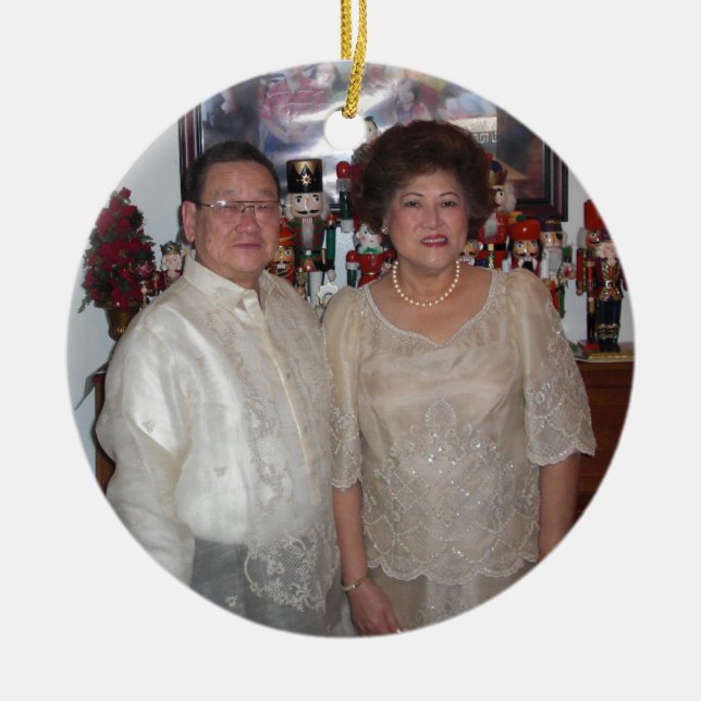 Wongs White Ceramic Tree Decoration (Front)