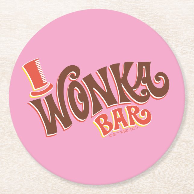 Wonka Bar Logo Round Paper Coaster (Front)