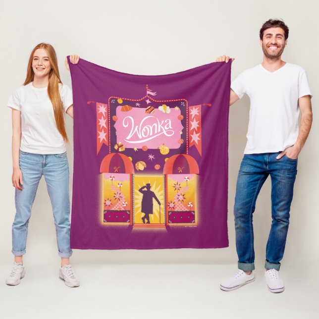 Wonka Candy Store Graphic Fleece Blanket (In Situ)