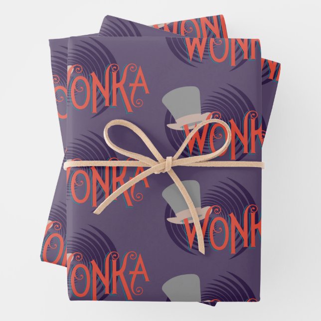 Wonka Spiral Logo Wrapping Paper Sheet (In situ)