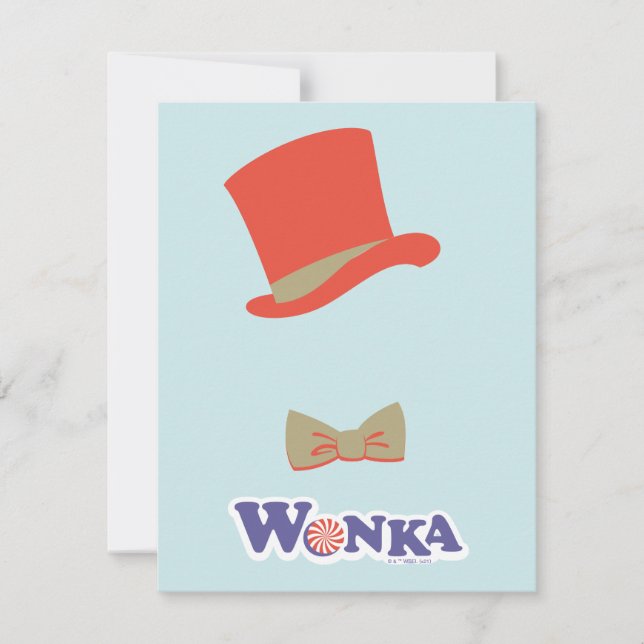 Wonka Top Hat & Bow Tie Card (Front)