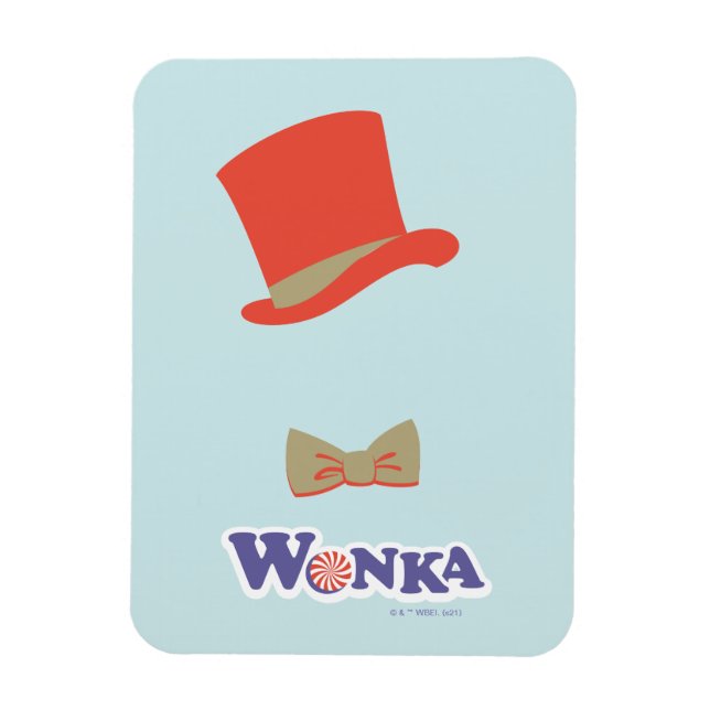 Wonka Top Hat & Bow Tie Magnet (Vertical)
