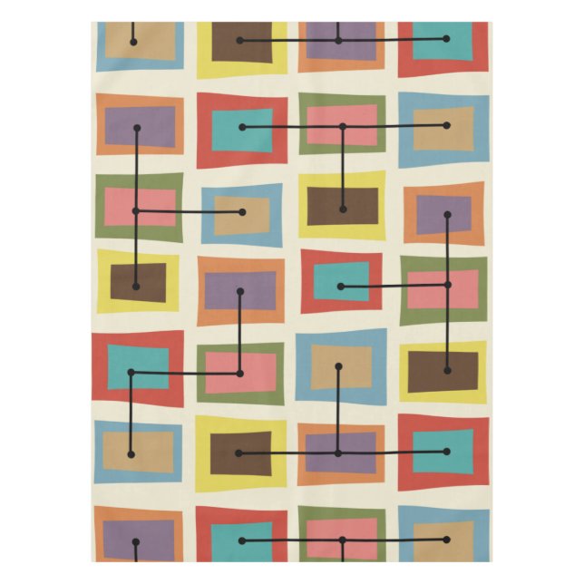 Wonky Doors Smaller Multicolored Tablecloth (Front)