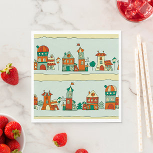 Wonky Houses Napkin