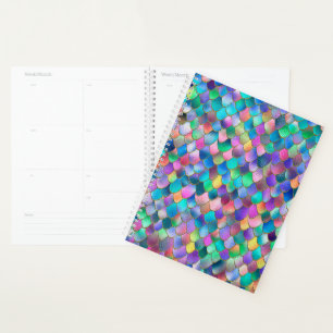 Wonky Rainbow Glitter Metal Mermaid Scales Planner
