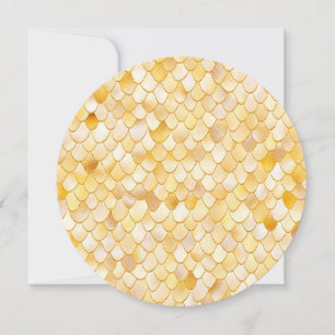 Wonky Watercolor Gold Glitter Metal Mermaid Scales