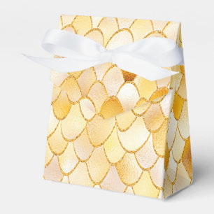 Wonky Watercolor Gold Glitter Metal Mermaid Scales Favour Box