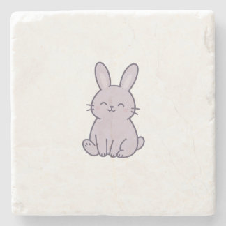 Wonky Zoo Bunny Stone Coaster