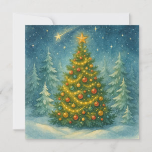 Wonky Zoo Christmas Postcard – Christmas Tree