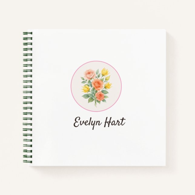 Wonky Zoo Floral Spiral Notebook (Front)
