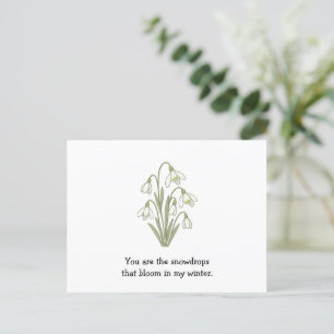 Wonky Zoo Lovely Snowdrops Postcard