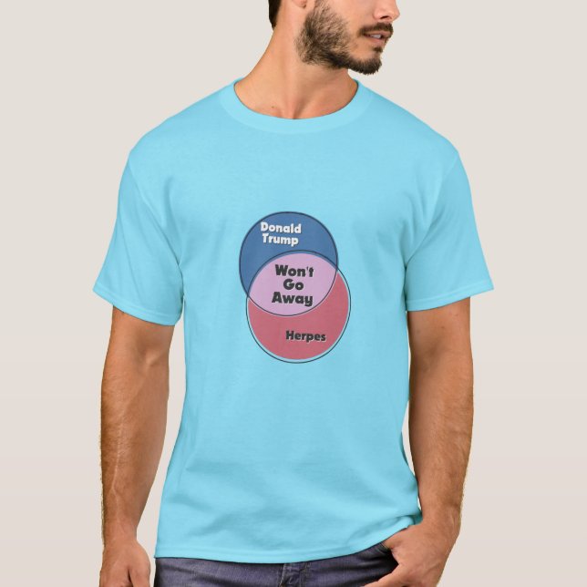 Won't Go Away Donald Trump Herpes venn diagram T-Shirt (Front)