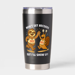 Won't Set Records Team - Funny Running Insulated Tumbler