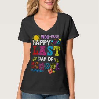 Woo Hoo Happy Last Day Of School Teacher Kids T-Shirt