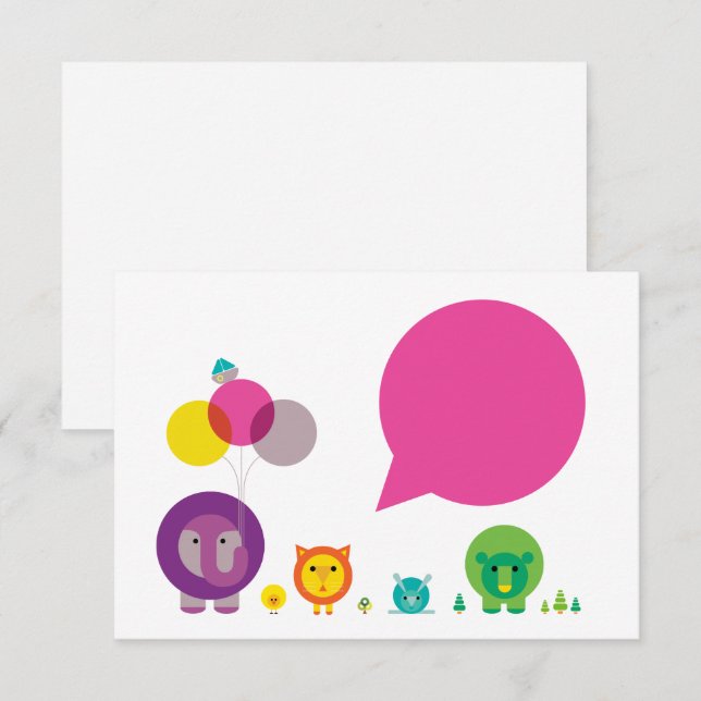 Woo-Hoo! Zoo Fiesta Note Card (Front/Back)