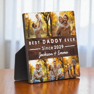 Wood 5 Photo Collage Father's Day Best Daddy Ever Plaque