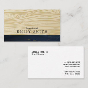 Wood Abstract Gold Lines Business Card