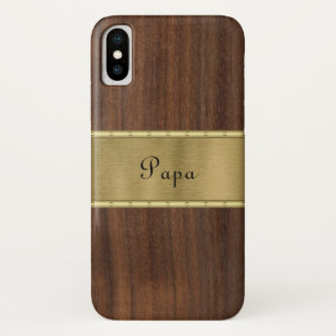 Wood and Gold Personalise Case-Mate iPhone Case