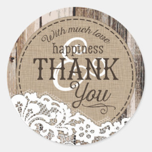 Wood and Lace Rustic Country Wedding Label