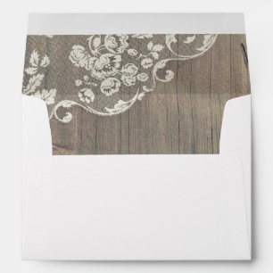 Wood and Lace Rustic Vintage Wedding Envelope