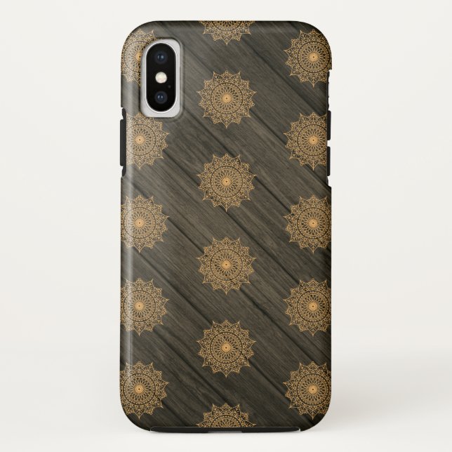 Wood and Ornate Pattern Case-Mate iPhone Case (Back)