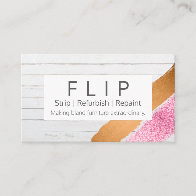 Wood And Paint Furniture Flipping Refurbishing Business Card (Front)