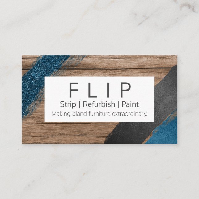 Wood And Paint Furniture Salvage Refurbishing Business Card (Front)