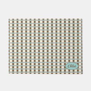 Wood and Seaweed Plaid Dog Bed Doormat