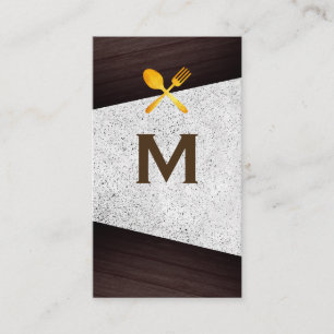 Wood and Speckled Block   Culinary Business Card