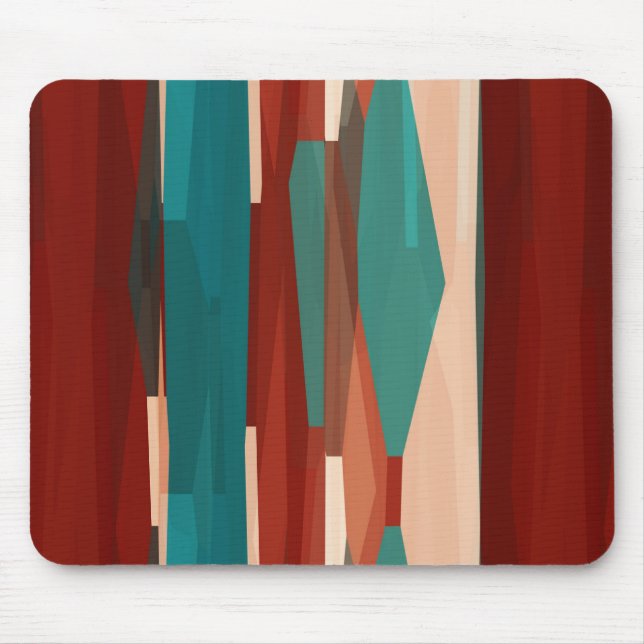Wood and Turquoise Mouse Pad (Front)