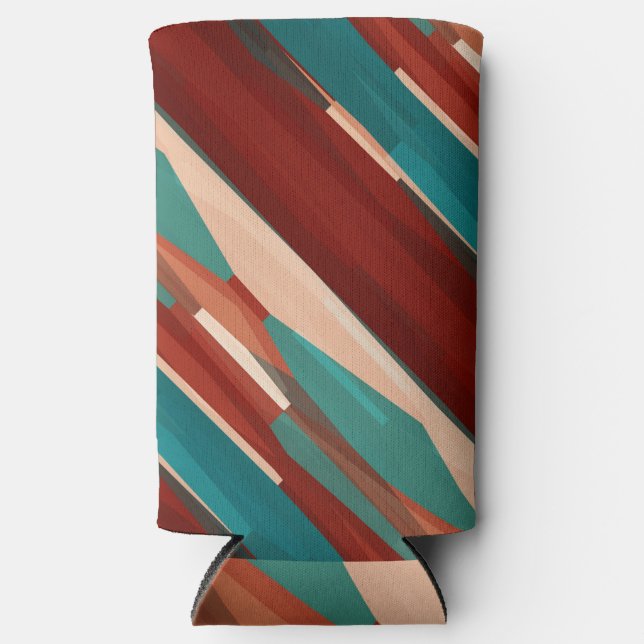 Wood and Turquoise Seltzer Can Cooler (Front)