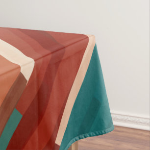 Wood and Turquoise Tablecloth