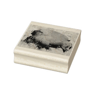 Wood Art Stamp of buffalo
