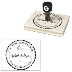 Wood Art Stamp Personalised Business Logo Rubber 