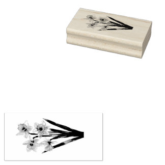 Wood Art Stamp Spring Daffodils