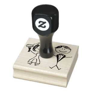 Wood Art Stamps/Bride and Groom Rubber Stamp