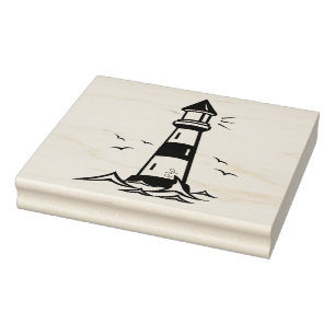 Wood Art Stamps/Lighthouse Rubber Stamp